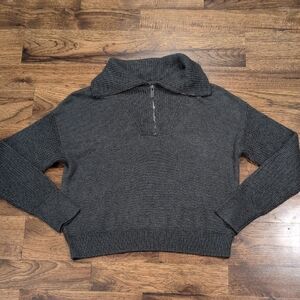 Women's Rachel Zoe gray 1/4 zip sweater size S